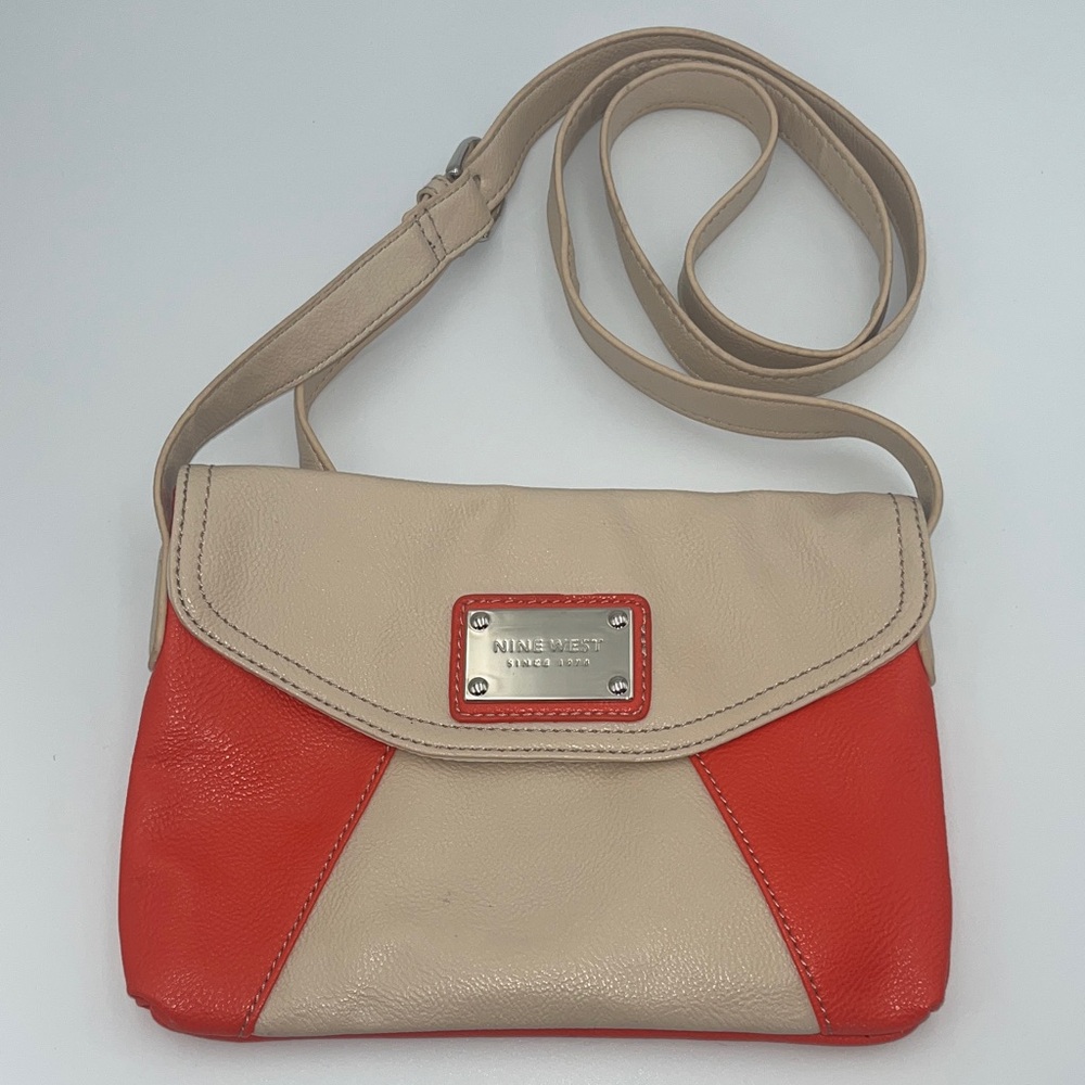 Nine West Beige and Coral Crossbody Pocketbook